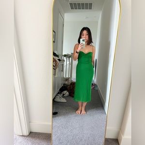 Reformation Melita dress Kelly green - shortened to midi length - size 4